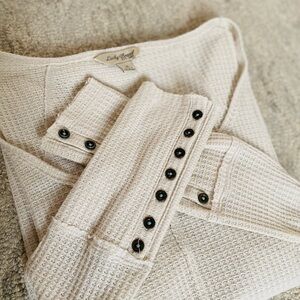 Lucky Brand Cream Waffle Knit Top
